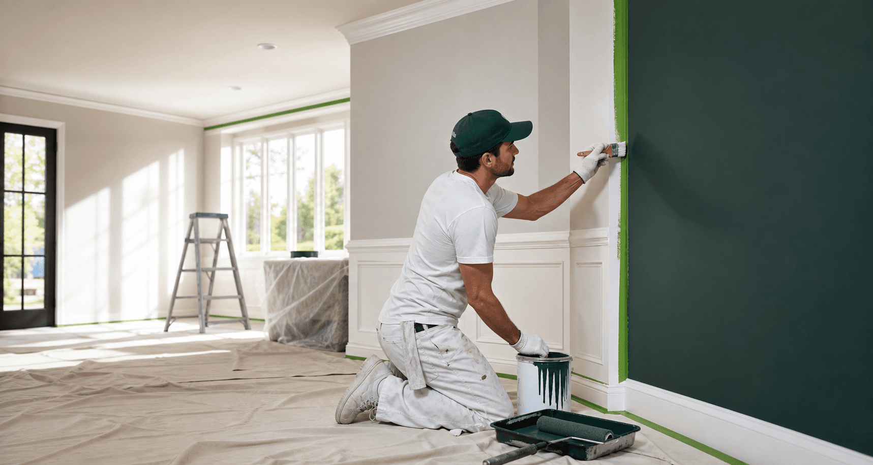 Professional interior painting preparation by N14 Construction